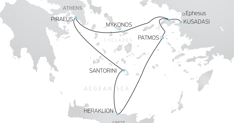 Celestyal Olympia   3 denní plavba po středomoří   trasa plavby