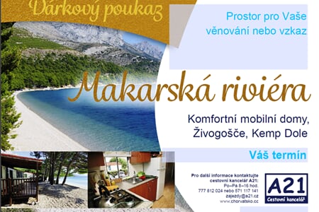 Dárkový poukaz Živogošče mobilní domy