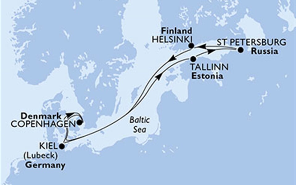 MSC Meraviglia - Německo, Dánsko, Estonsko, Rusko, Finsko (Kiel ...