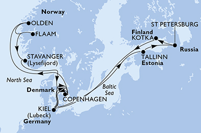 MSC Meraviglia - Německo, Dánsko, Norsko, Estonsko, Rusko, Finsko (Kiel ...