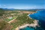 Resort z ptačí perspektivy, Castiadas, Sardinie