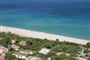 Letecký pohled na pláž, Costa Rei, Sardinie