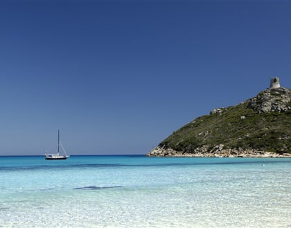 Aragonská věž Porto Giunco, Villasimius, Sardinie