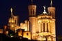Francie - Lyon - bazilika Notre Dame de Fourviere v noci