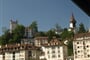Švýcarsko - Lucern - nahoře měst. hradby. Museggmauer, 1367-1442, věž Luegisland 1367