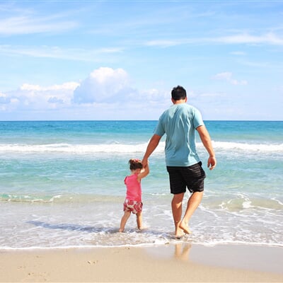 Pláž ideální pro rodinnou dovolenou