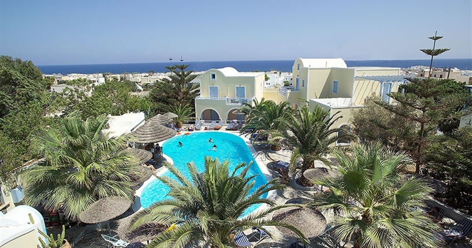 Hotel Zephyros - Santorini: fotografie vybavení exteriérů a interiérů ubytování.