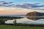 Panoramatický pohled na lagunu a moře, Villasimius, Sardinie