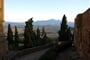 Itálie - Lazio - Pienza, výhled do kouzelné krajiny Val dÓrcia od Palazzo Picolomini