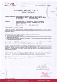 Garanční list 2020 Garanční list 2020