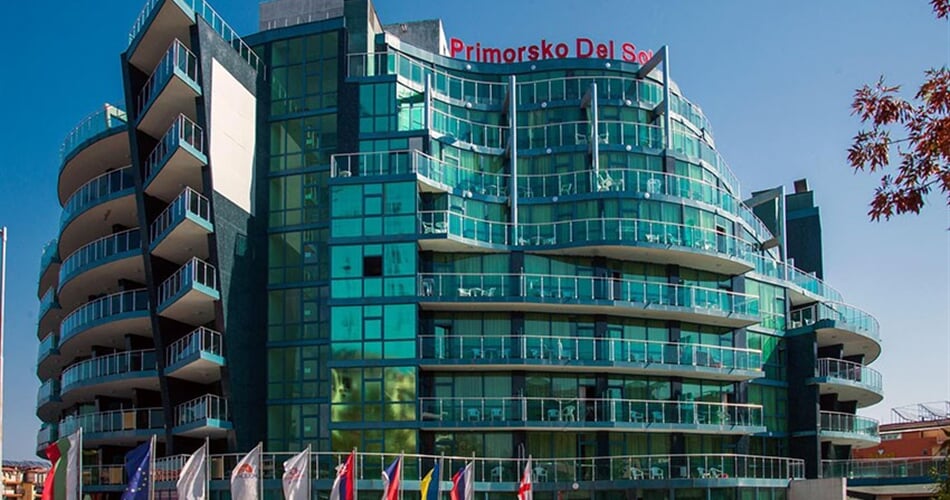 Hotel Primorsko Del Sol: fotografie vybavení exteriérů a interiérů ubytování.