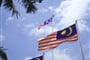 Malajské vlajky na Merdeka Square v Kuala Lumpur