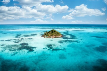tropical, island, blue