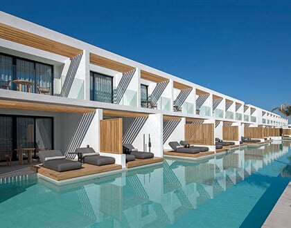 Hotel D´Andrea Lagoon Suites: fotografie vybavení exteriérů a interiérů ubytování.