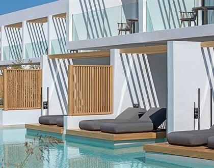 Hotel D´Andrea Lagoon Suites: fotografie vybavení exteriérů a interiérů ubytování.